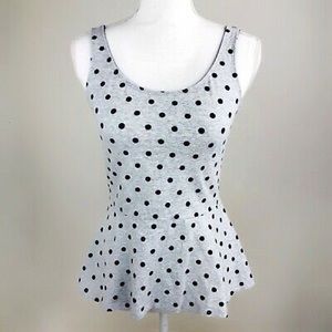 Express polka dot peplum tank top